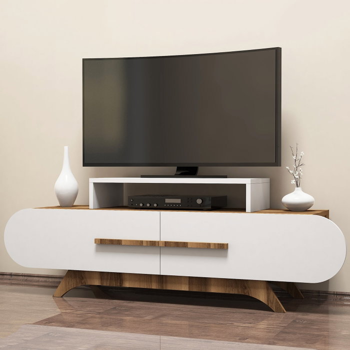 Hanah Home Soporte de TV Nogal y Blanco